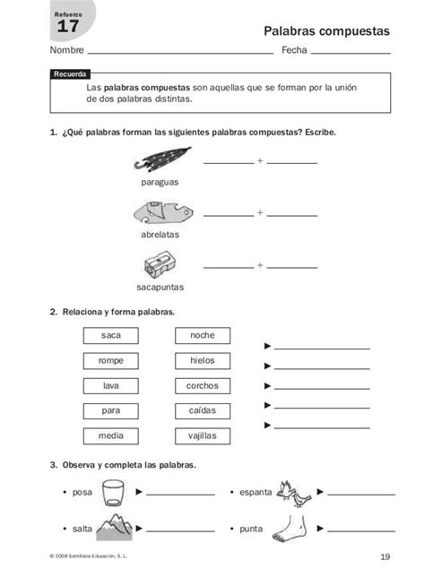 Lengua Repaso Y Ampliaci N Primaria Santillana Apuntes De Lengua