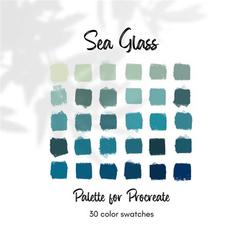 Sea Glass Color Palette, Color Palette for Procreate, Digital Art ...