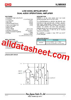 NJM8068 Datasheet PDF New Japan Radio