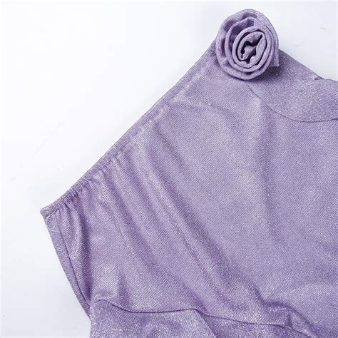 Split Skirt Cover Up Bikini Set Cute Purple Ruffles