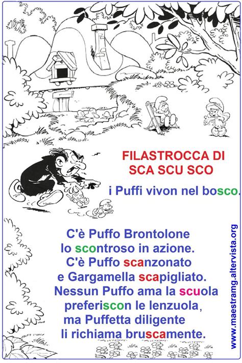 Filastrocca Sca Sco Scu Filastrocche Attivit Di Scrittura