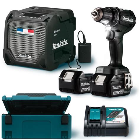 MAKITA Ensemble De 2 Machines 18 V Li Ion 5 Ah LXT DDF485 DMR202