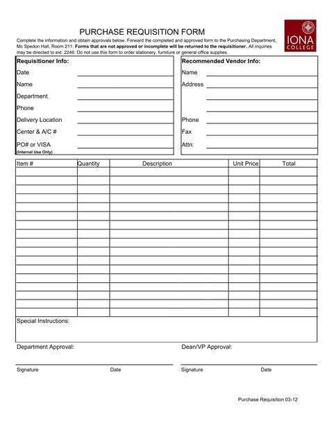 Free Printable Requisition Form Templates [pdf Excel] Recruitment