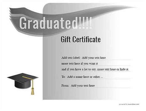 graduation gift certificate templates