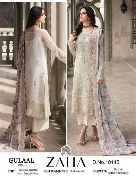 GULAAL VOL 1 BY ZAHA GEORGETTE PAKISTANI UNSTICHED SALWAR SUITS