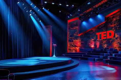 Ted Talk Presentation Stage Without Presenter Premium Ai Generated Image