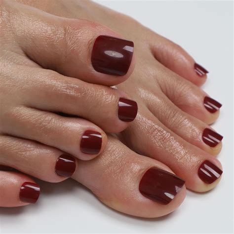 Amazon 28Pcs 14 Sizes Press On Toenails ANYOS Solid Color Glossy