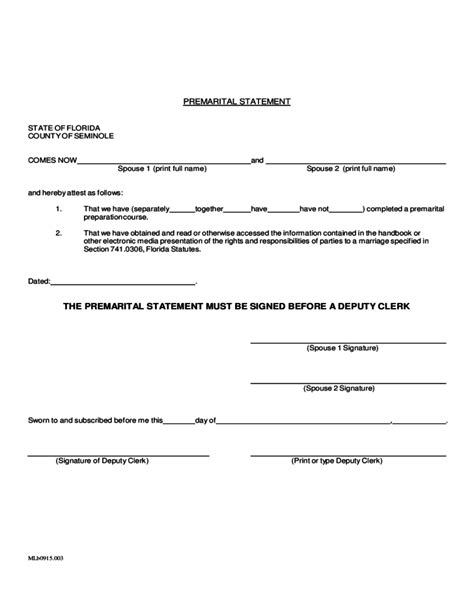 Florida Marriage Application Form