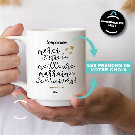 Mug Personnalisable Merci D Tre La Meilleure Marraine De Lunivers