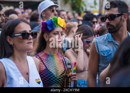 CATANIA ITALY JUNE 15 2024 Protesters Participate In The Gay Pride