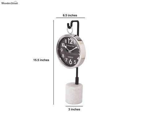 Buy Suspended Marble Time Keeper In Table Clock Silver At Off