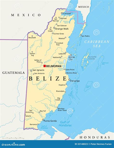 Mapa Pol Tico De Belize Fotos De Stock Imagem