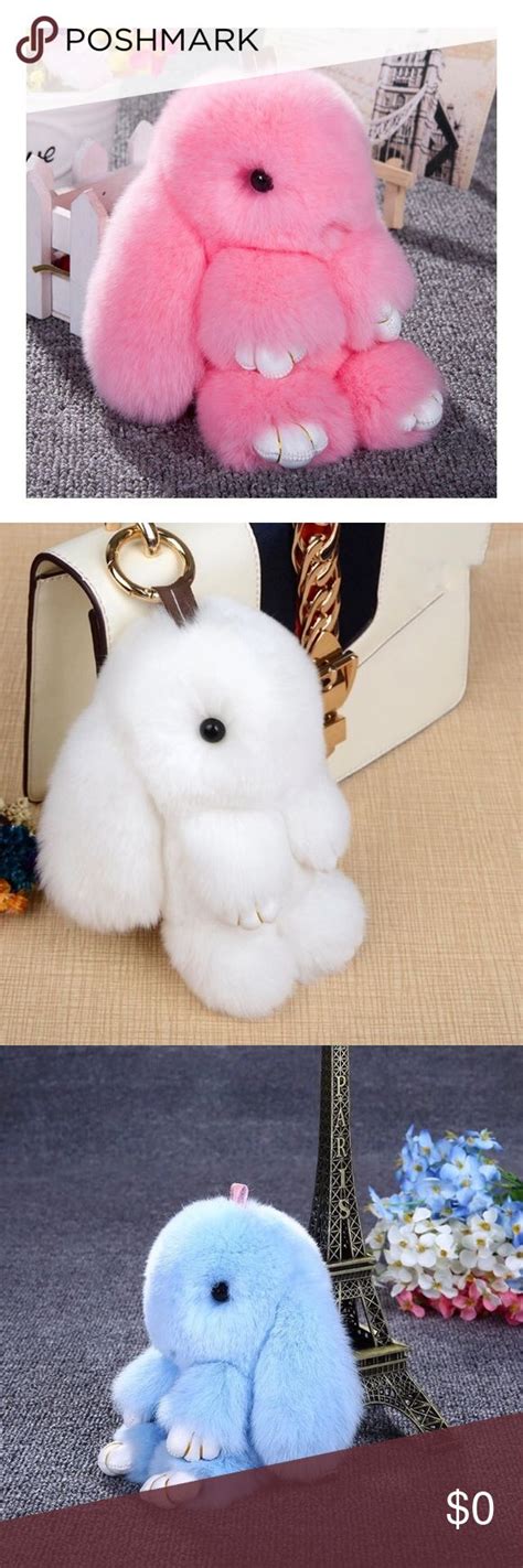 Coming Soon Real Fur Rabbit Key Chain Real Fur Key Card Holder Cute