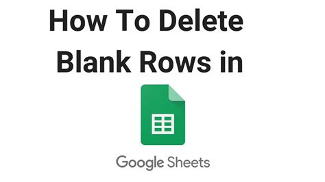 How To Delete Blank Rows In Google Sheets Youtube