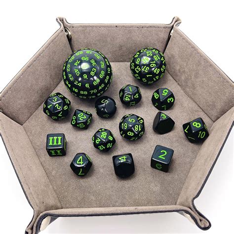 Cheap 15 Pieces Complete Polyhedral Dice Set D3 D100 For Dnd Rpg Board