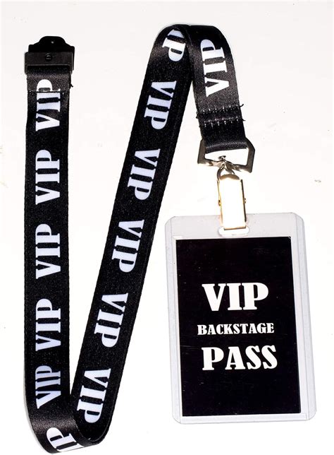 Rocknerdy Vip Lanyard W Safety Breakaway Plastic Card Holder And Card Pass Id