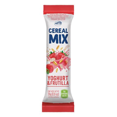 Barra Cereal Mix Yoghurt Frutilla Arcor En Casa