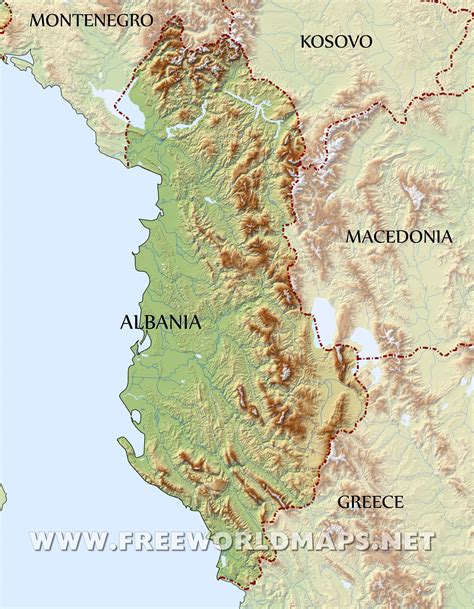 Albania Physical Map