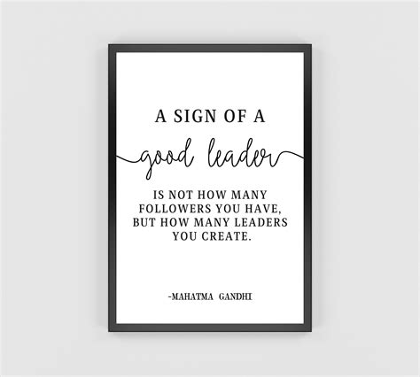 Leader Quotes Mahatma Gandhi Leadership Quote Poster Famous | Etsy