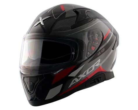 Axor Apex Turbine Gloss Black Red Grey Full Face Helmet For Motorcycle