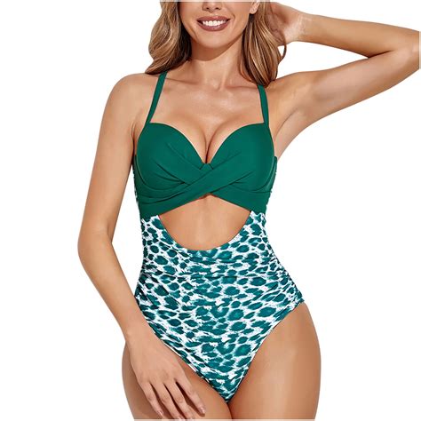 Vsssj Women One Piece Bikini Set Front Cutout Push Up Sexy Swimsuit