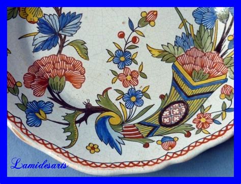 Faience De Rouen Assiette A La Corne D Abondance Xviii Siecle