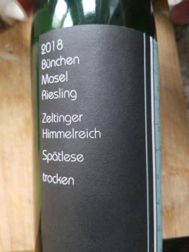 2018 Bünchen Zeltinger Himmelreich Riesling Spätlese Vivino US