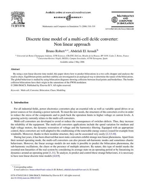 PDF Discrete Time Model Of A Multi Cell Dc Dc Converter Non Linear