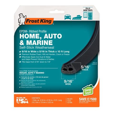 Frost King Eo 916 In X 516 In X 10 Ft Black Epdm Cellular Rubber