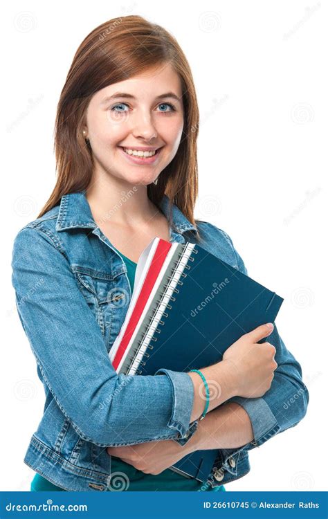 Student girl with books stock image. Image of portrait - 26610745