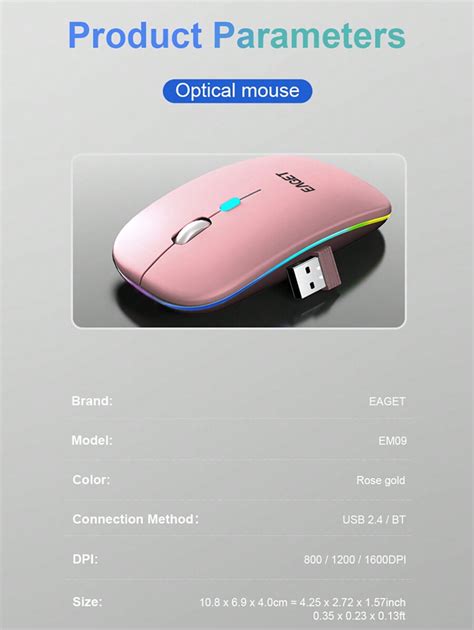 Mouse Sem Fio Port Til Silencioso G Luz Led Compat Vel