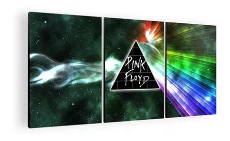 Cuadro Decorativo Mural Triptico Pink Floyd 90x42 Mdf Cuotas Sin Interés