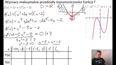 Pp Wyznacz Maksymalne Przedzia Y Monotoniczno Ci Funkcji F Youtube