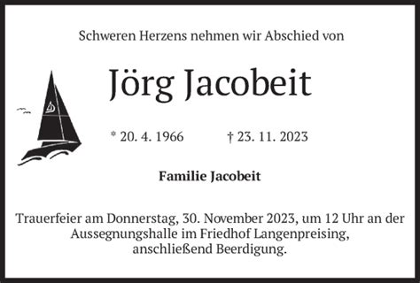 Traueranzeigen Von J Rg Jacobeit Trauer Merkur De