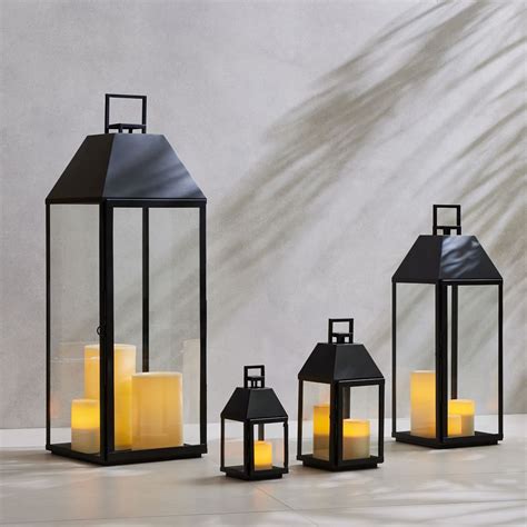 Modern Black Metal Outdoor Lanterns West Elm