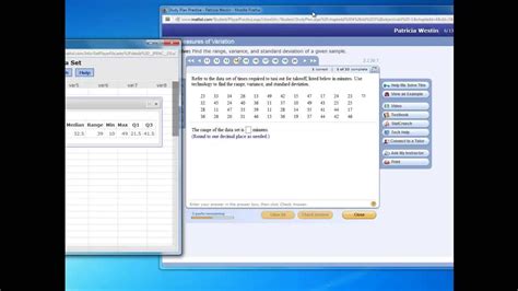 Standard Deviation And Variance Calculations In Statcrunch And Excel Youtube