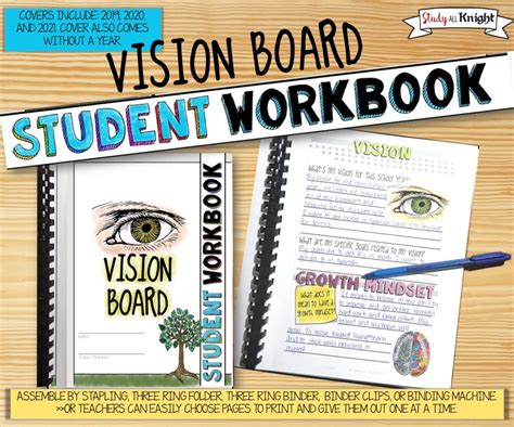 Vision Board Student Workbook Goal Setting Its Also A Poster