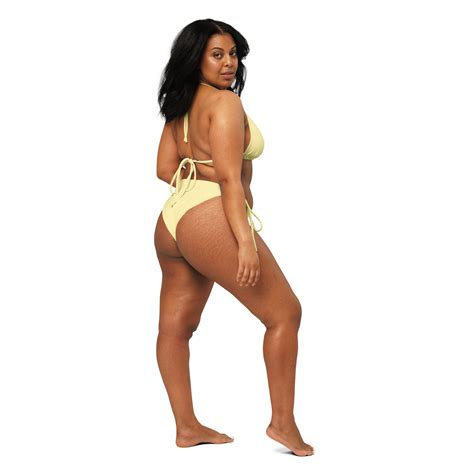 Butter Yellow Recycled String Bikini Two Piece Swimsuit Resort Wear