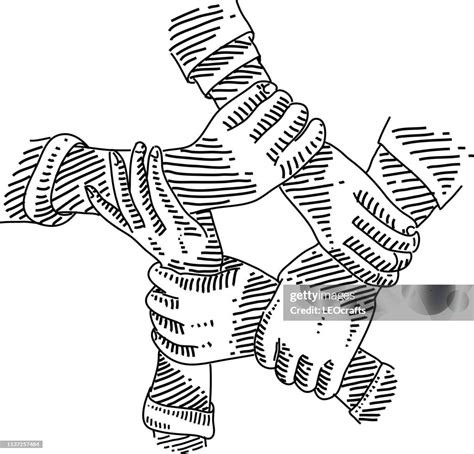 Hands Together Drawing High-Res Vector Graphic - Getty Images