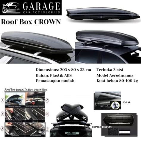 Jual Roof Box Crown Liter Glossy Bagasi Atas Mobil Shopee Indonesia