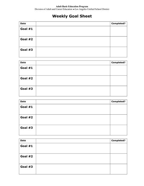 14 Goals And Objectives Worksheet Free Pdf At