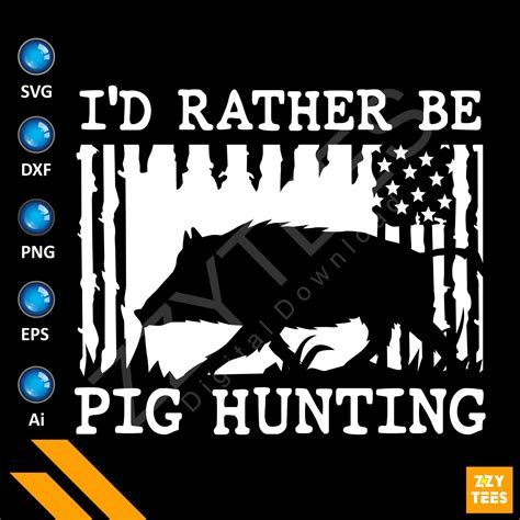 Funny Pig Hunting SVG Clipart Boar Hunting Silhouette Pig Etsy