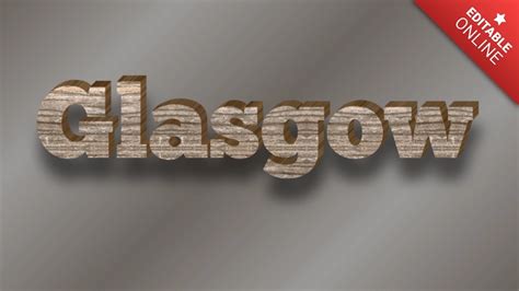 Glasgow 3D Textura Madeira Gerador De Efeitos De Texto