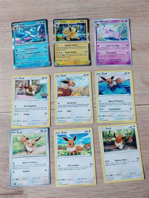 Lot De 9 Cartes Pokemon Evoli Voltali Mentali Et Aquali Pokemon Beebs