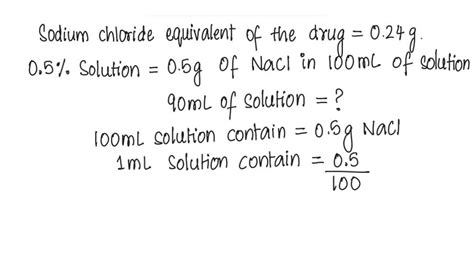 Solved Drug C Has A Sodium Chloride Equivalent Of 032 Calculate The