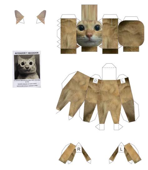 Gato Acosador Papecraft Plantillas De Animales Arte De Papel En 3d