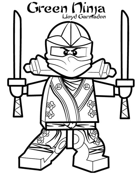 Coloriage Le Ninjago Vert Lloyd Garmadon dessin gratuit à imprimer