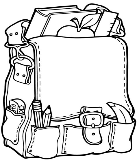 Coloriage Cartable École à Découper