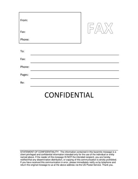 Fax Cover Sheet Confidential Free Printable Letterhead Confidential