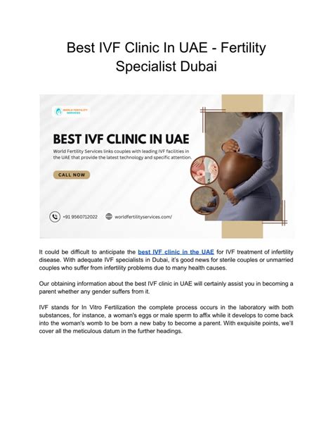 PPT Best IVF Clinic In UAE Fertility Specialist Dubai PowerPoint